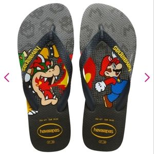 I ACCEPT OFFERS! Kids Mario Havaianas Flip-Flops. Size 11/12. NWOT.